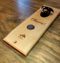 Load image into Gallery viewer, Maple "Cap Catcher" Wall Mounted Bottle opener