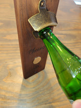Load image into Gallery viewer, Black Walnut "Cap Catcher" Wall Mounted Bottle opener