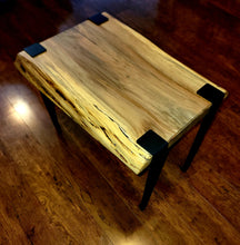 Load image into Gallery viewer, Live Edge Wooden End Table, Mid Century Modern Legs