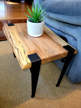 Load image into Gallery viewer, Live Edge Wooden End Table, Mid Century Modern Legs