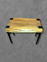 Load image into Gallery viewer, Live Edge Wooden End Table, Mid Century Modern Legs