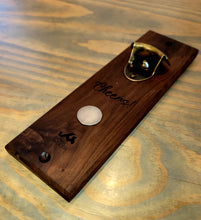 Load image into Gallery viewer, Black Walnut &quot;Cap Catcher&quot; Wall Mounted Bottle opener
