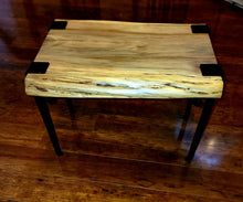 Load image into Gallery viewer, Live Edge Wooden End Table, Mid Century Modern Legs
