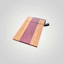 Load image into Gallery viewer, The Slicer-handmade cheese slicer.  Purple Heart and Cherry
