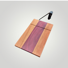 Load image into Gallery viewer, The Slicer-handmade cheese slicer.  Purple Heart and Cherry
