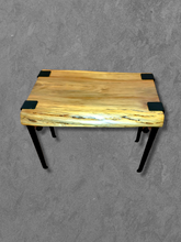 Load image into Gallery viewer, Live Edge Wooden End Table, Mid Century Modern Legs
